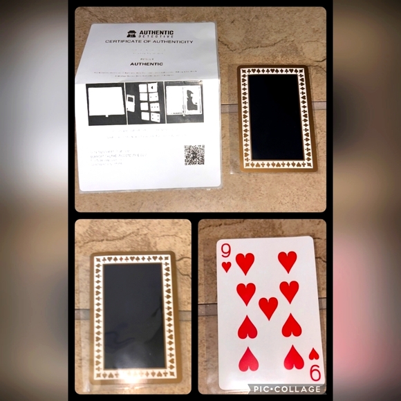 Tiffany & Company 9 Of ❤️ Gold and Black Playing Card In Clear Frame With COA - Picture 1 of 4